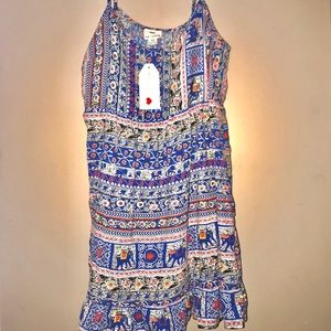 NWT one clothing bohemian elephant print dress XS